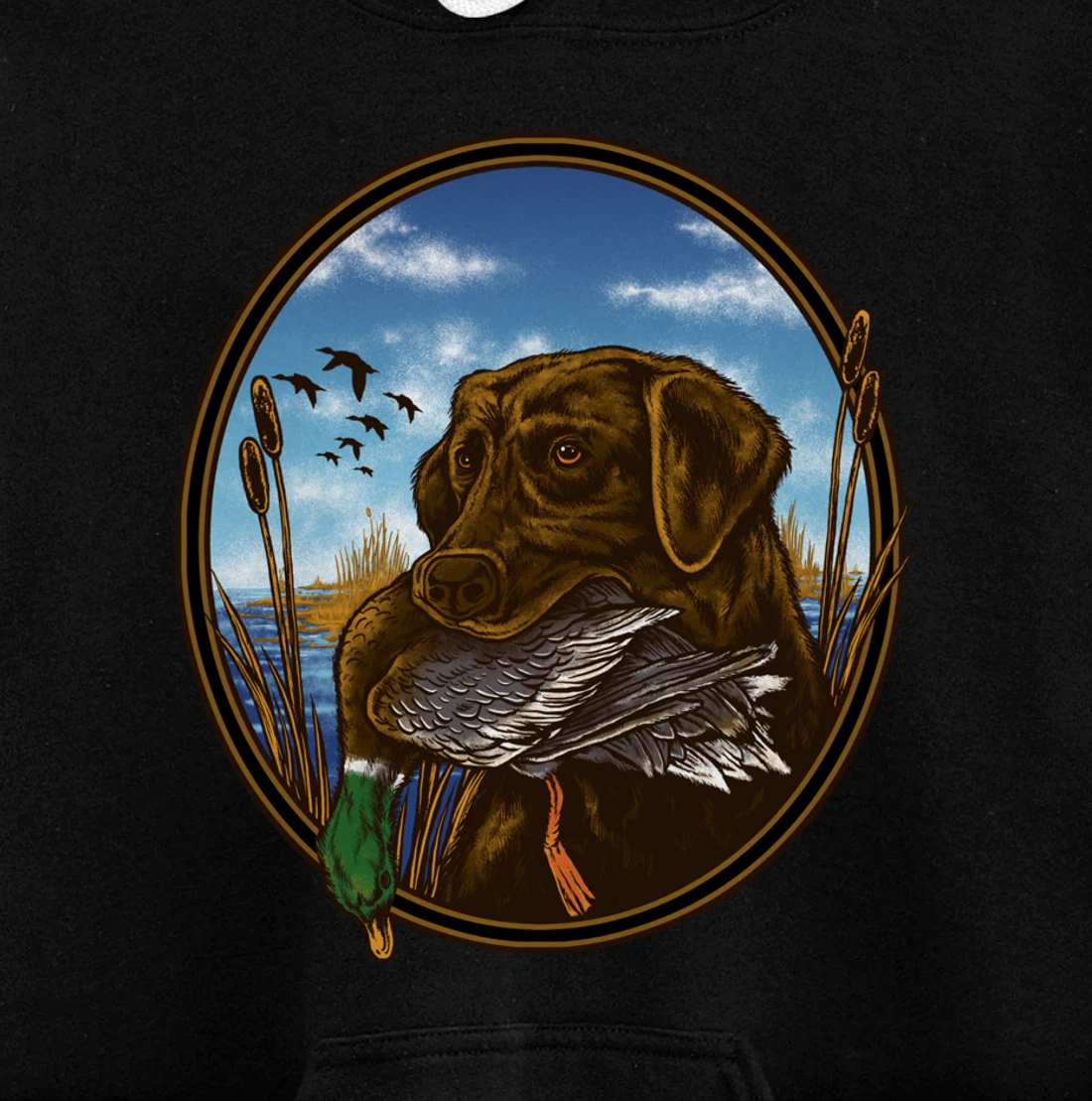 Labrador Retriever with Mallard Duck Hunting Pullover Hoodie