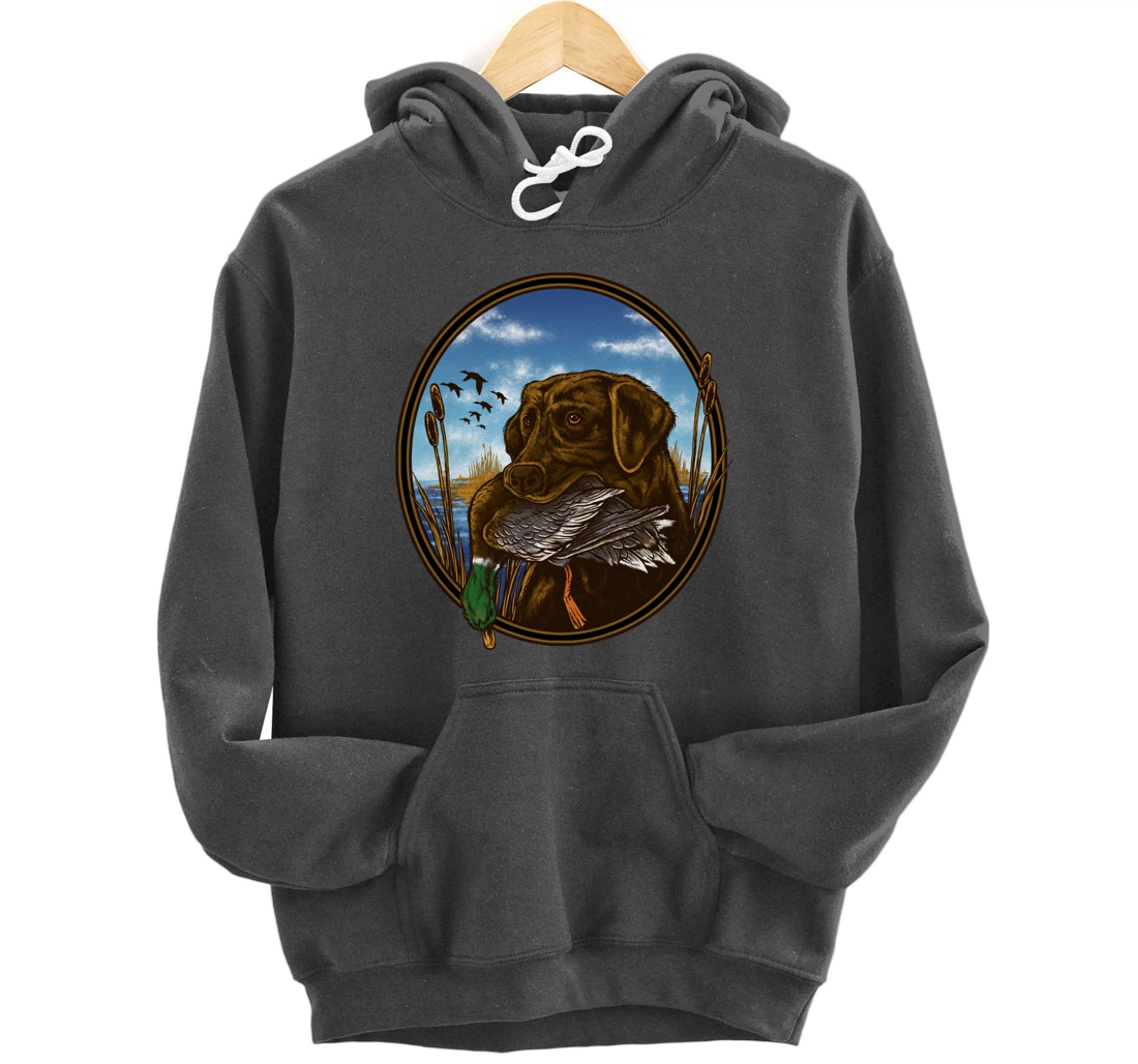 Labrador Retriever with Mallard Duck Hunting Pullover Hoodie