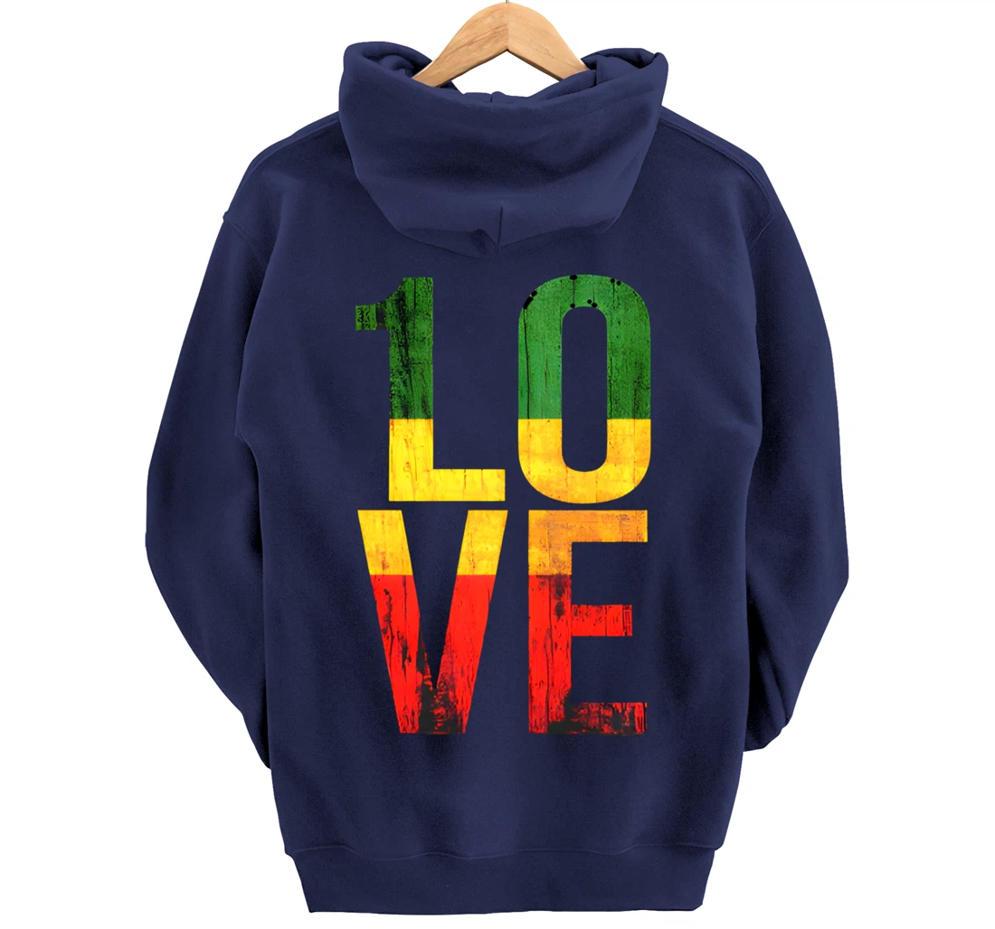one love reggae love retro reggae casual Pullover Hoodie
