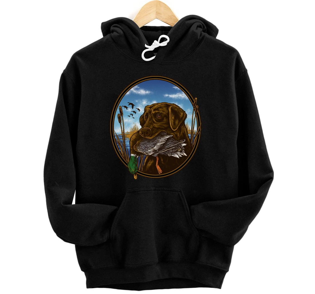 Labrador Retriever with Mallard Duck Hunting Pullover Hoodie