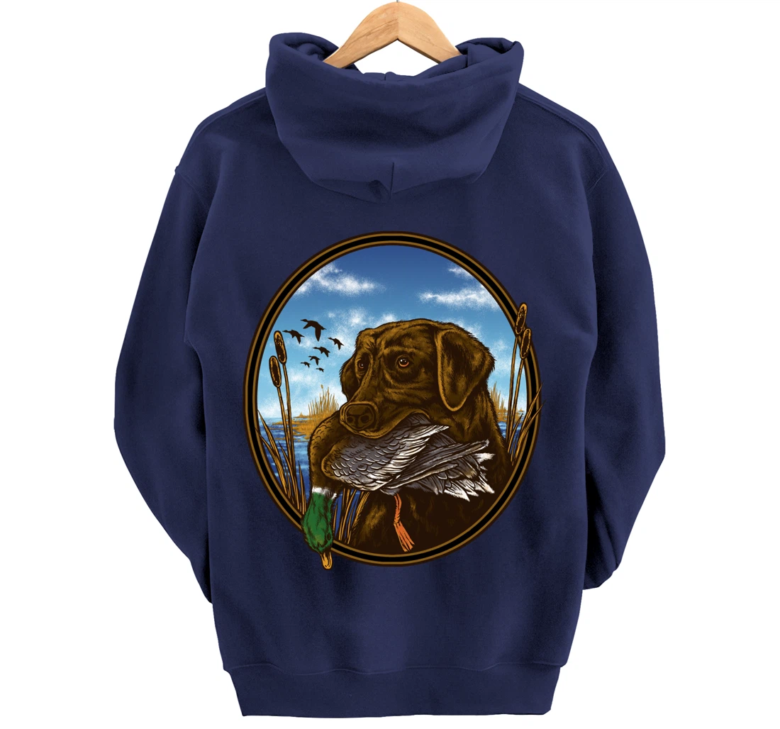 Labrador Retriever with Mallard Duck Hunting Pullover Hoodie