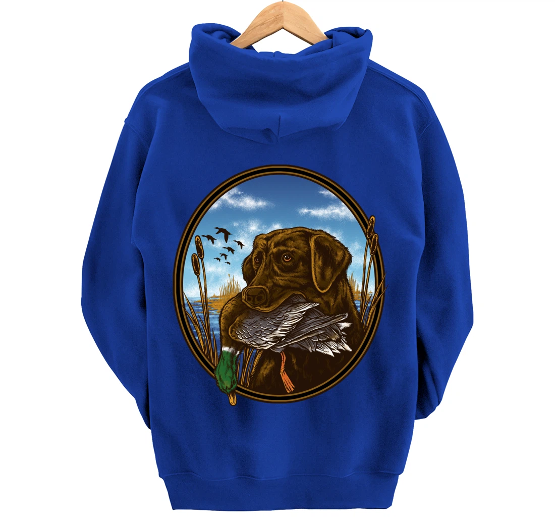 Labrador Retriever with Mallard Duck Hunting Pullover Hoodie