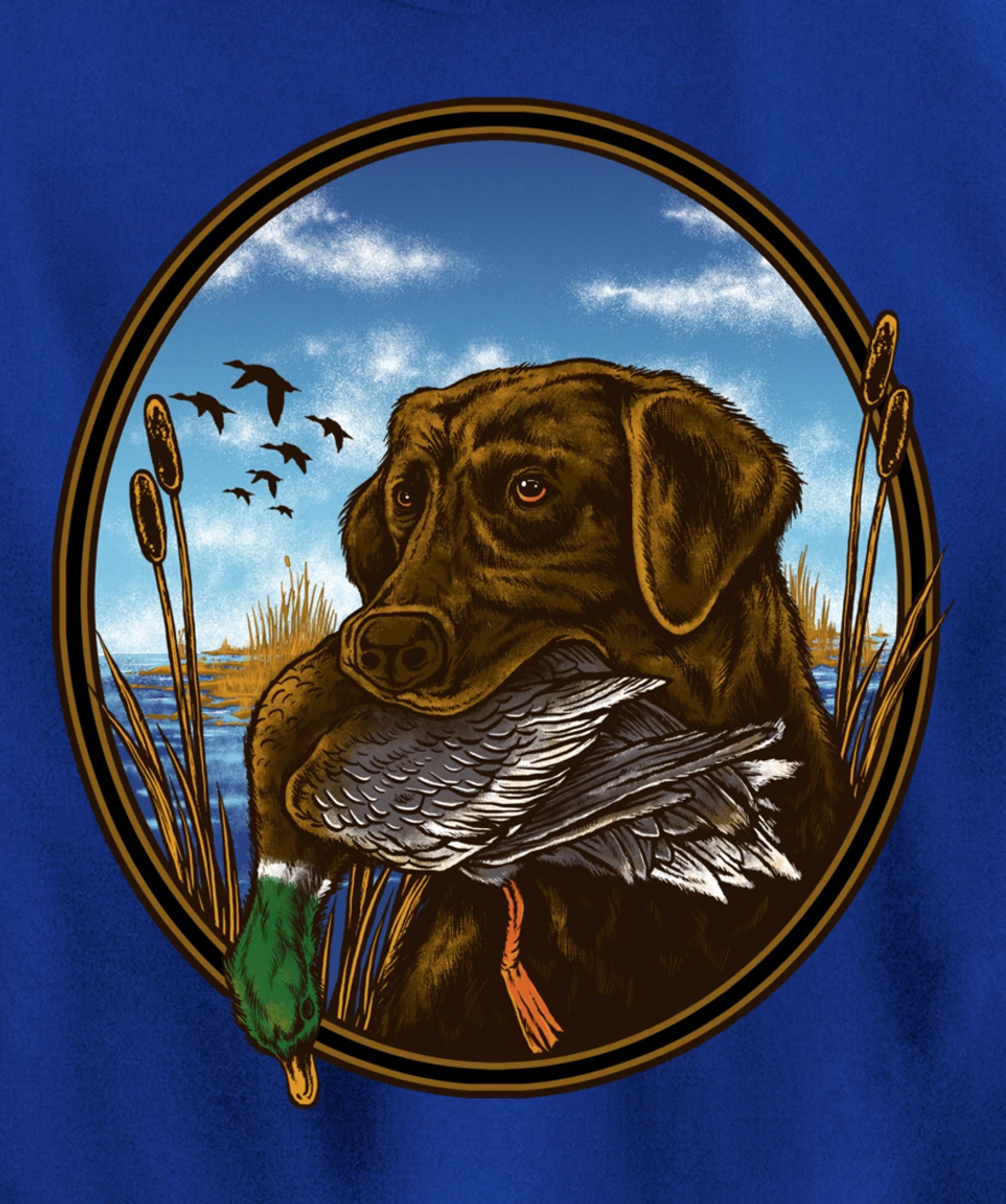 Labrador Retriever with Mallard Duck Hunting Pullover Hoodie