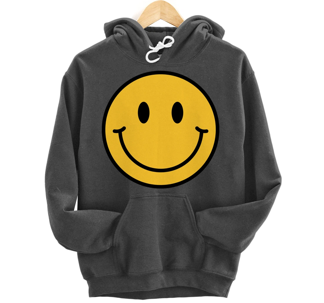 70s Yellow Smile Face Shirt Cute Happy Peace Smiling Face Pullover Hoodie