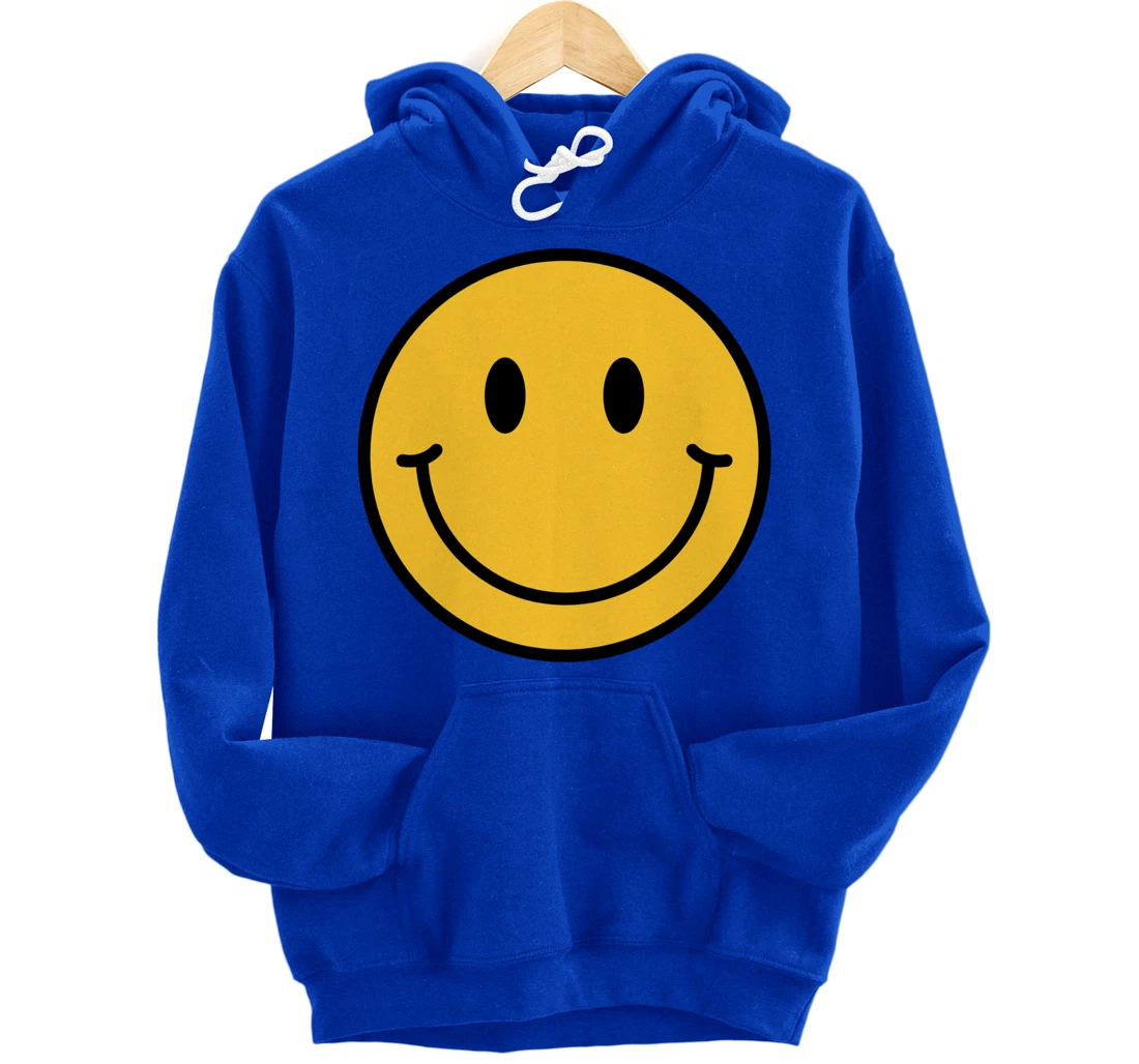 70s Yellow Smile Face Shirt Cute Happy Peace Smiling Face Pullover Hoodie