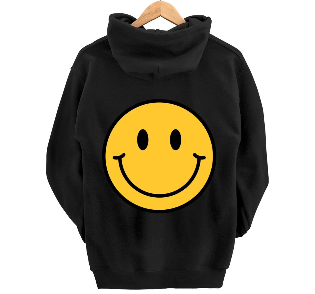 70s Yellow Smile Face Shirt Cute Happy Peace Smiling Face Pullover Hoodie