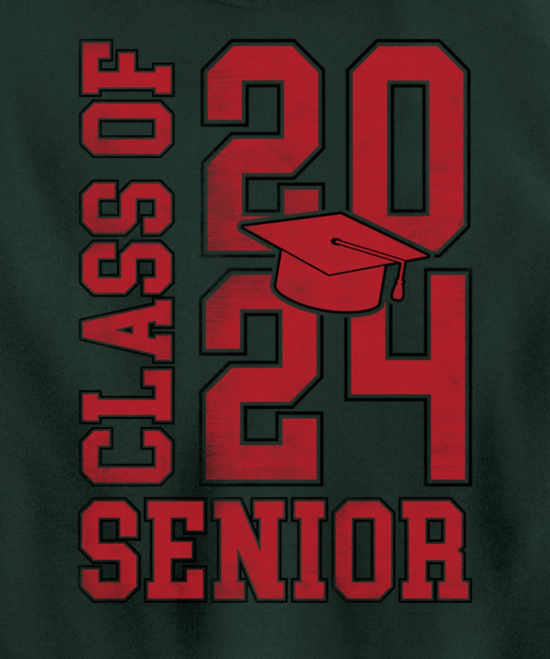 Class of 2024 Senior 24 Grad Graduation 2024 For Women Men Pullover Hoodie