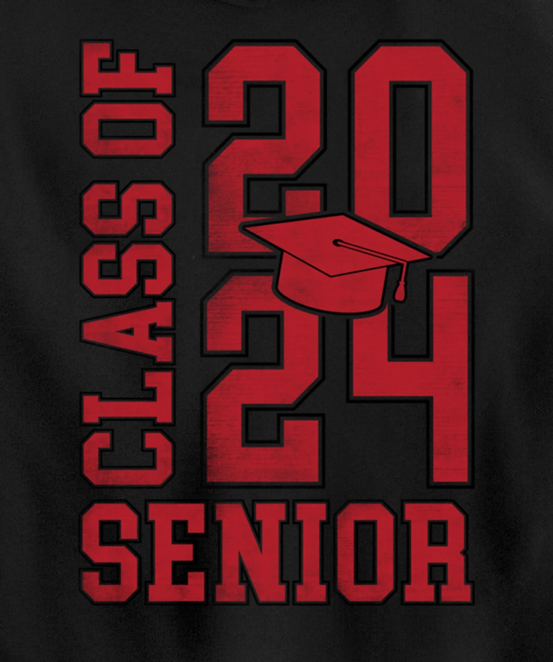 Class of 2024 Senior 24 Grad Graduation 2024 For Women Men Pullover Hoodie