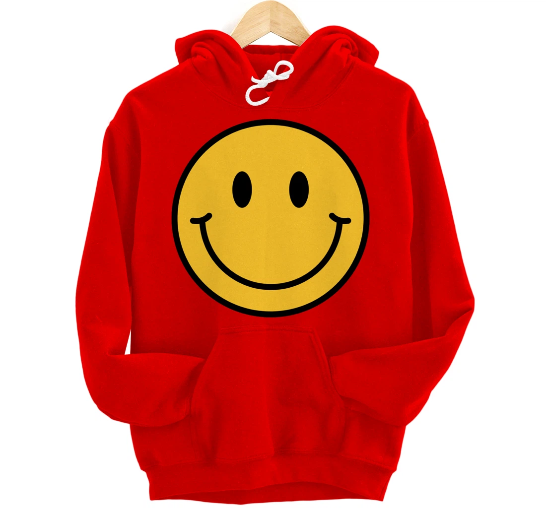 70s Yellow Smile Face Shirt Cute Happy Peace Smiling Face Pullover Hoodie