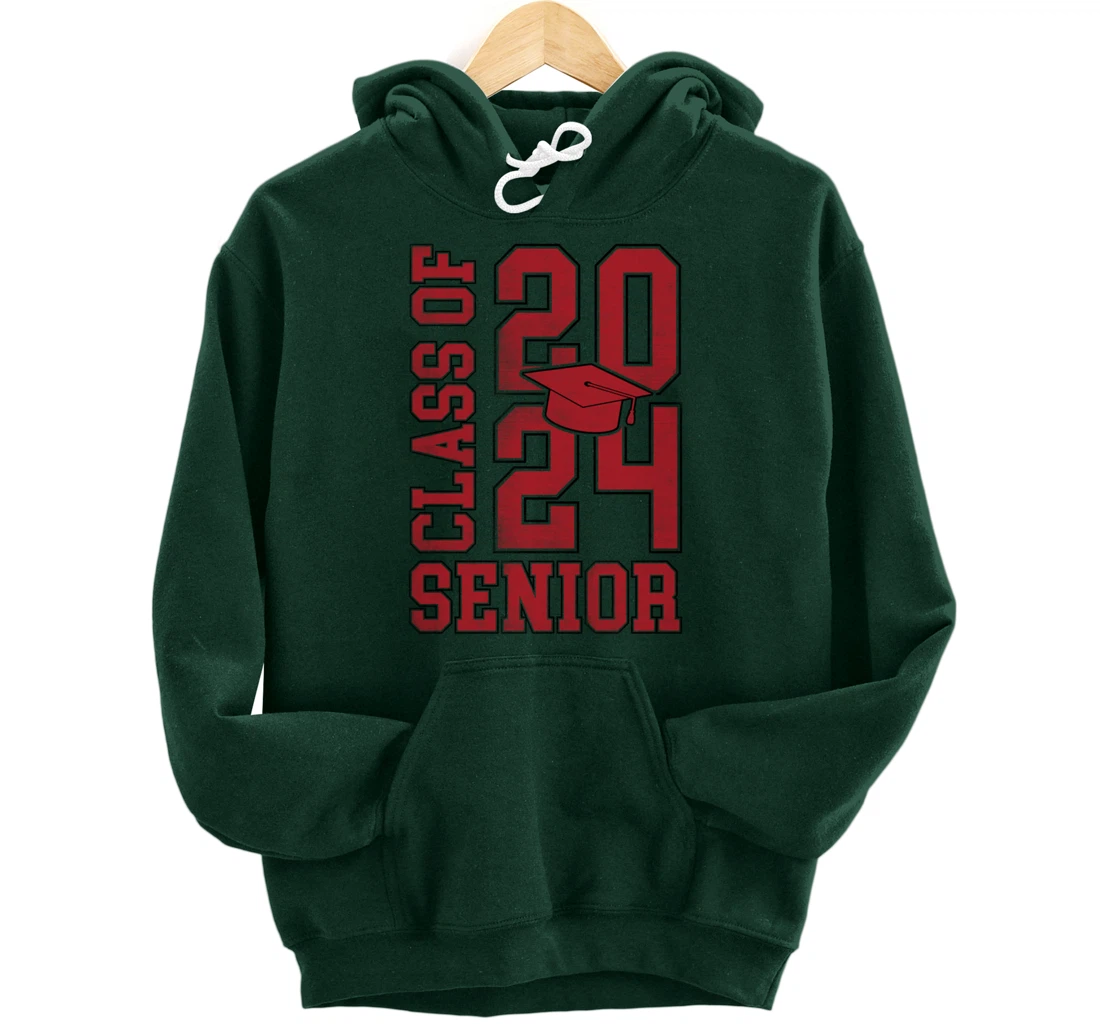 Class of 2024 Senior 24 Grad Graduation 2024 For Women Men Pullover Hoodie