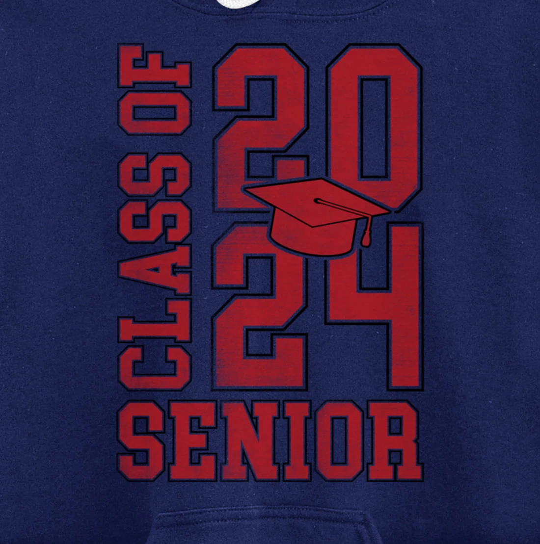 Class of 2024 Senior 24 Grad Graduation 2024 For Women Men Pullover Hoodie