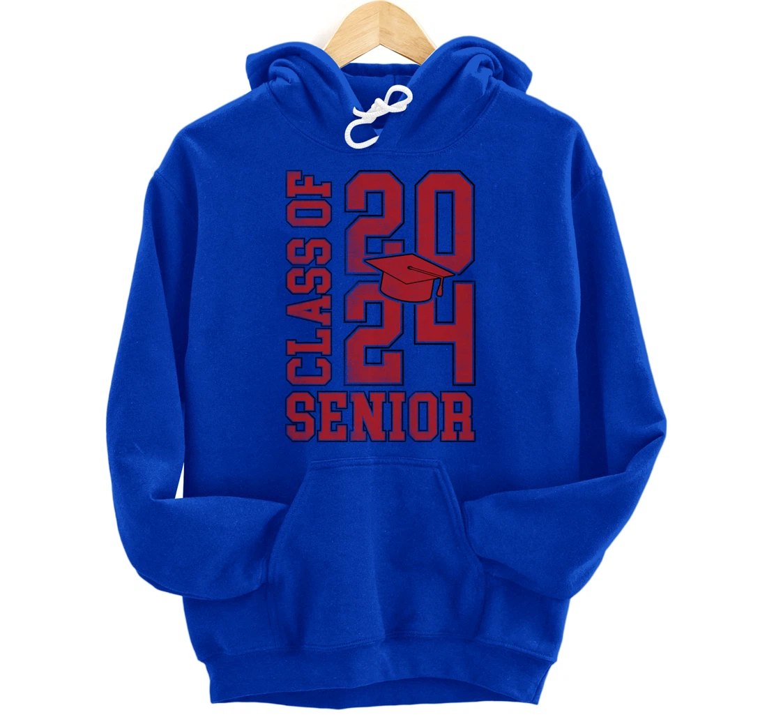 Class of 2024 Senior 24 Grad Graduation 2024 For Women Men Pullover Hoodie