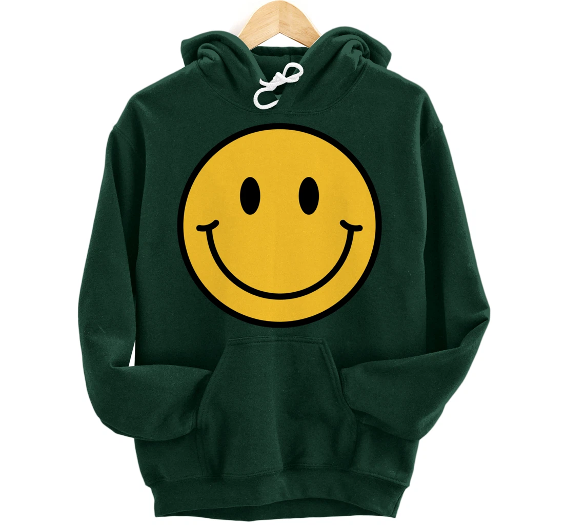 70s Yellow Smile Face Shirt Cute Happy Peace Smiling Face Pullover Hoodie