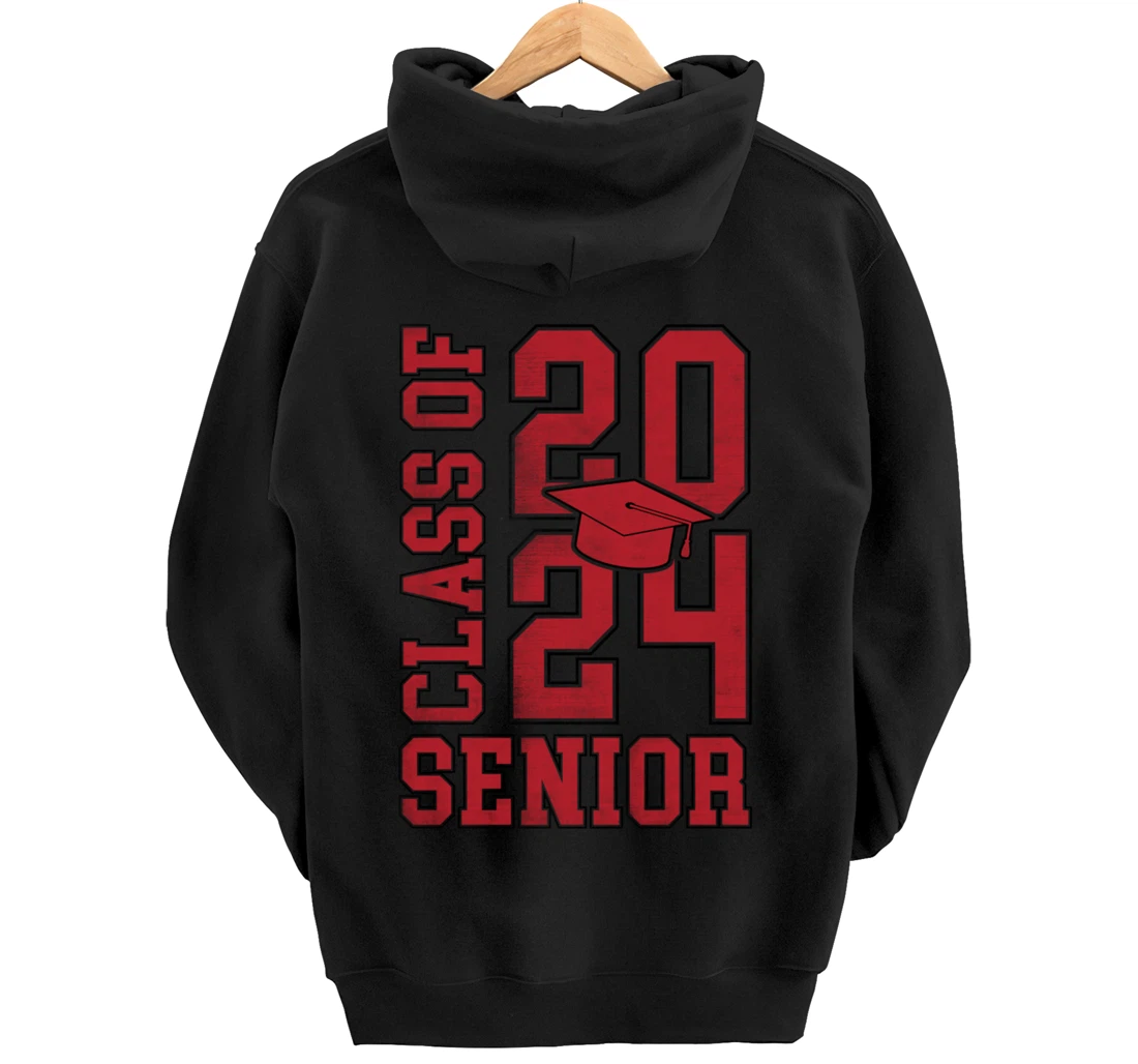 Class of 2024 Senior 24 Grad Graduation 2024 For Women Men Pullover Hoodie