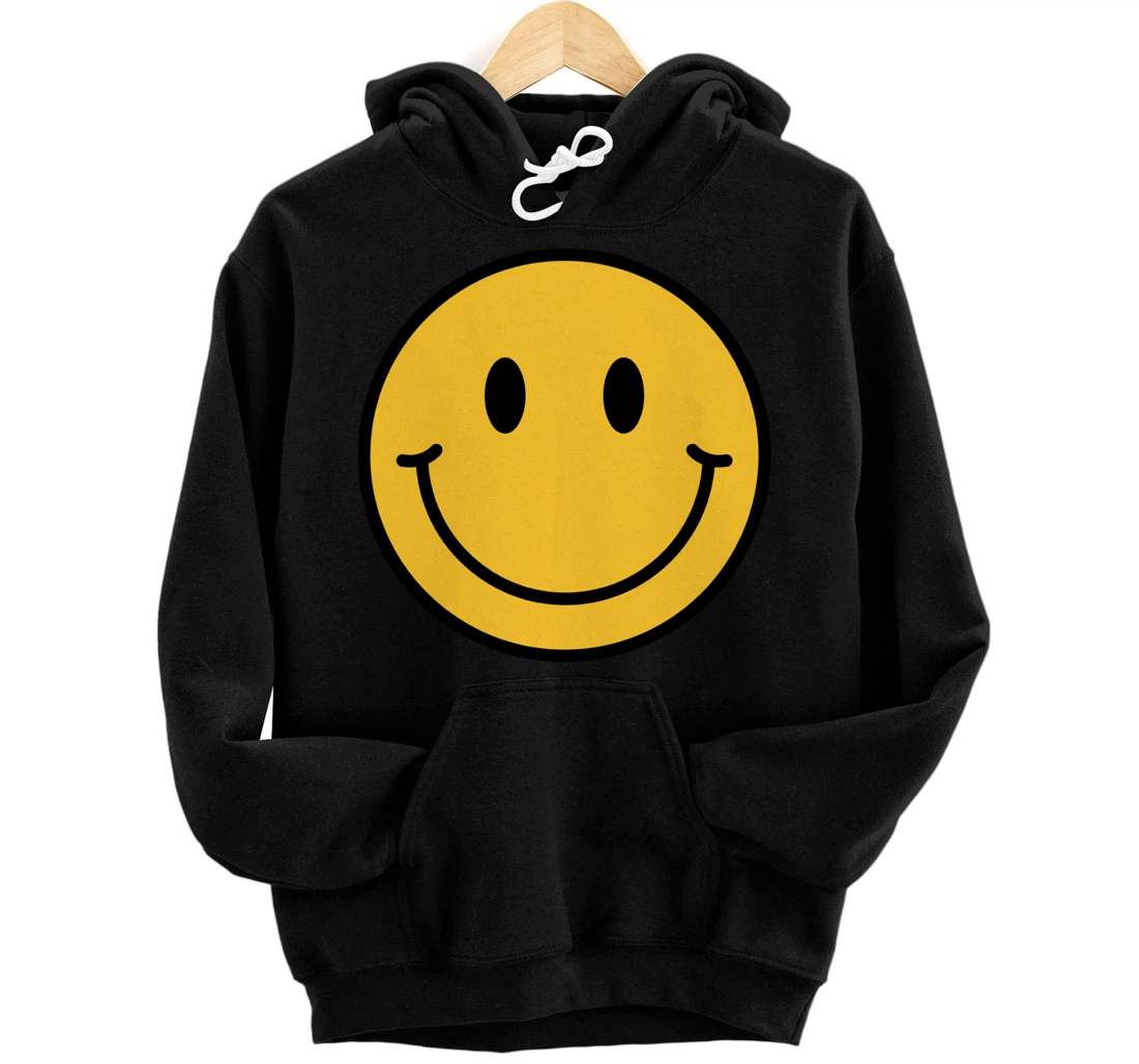 70s Yellow Smile Face Shirt Cute Happy Peace Smiling Face Pullover Hoodie