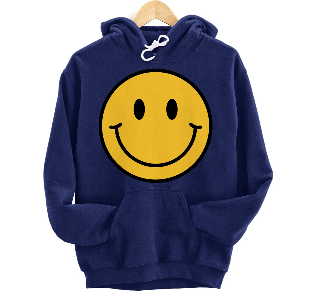 70s Yellow Smile Face Shirt Cute Happy Peace Smiling Face Pullover Hoodie