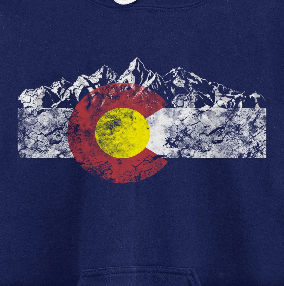 Colorado Flag and Mountains - Rocky Mountains Pullover Hoodie