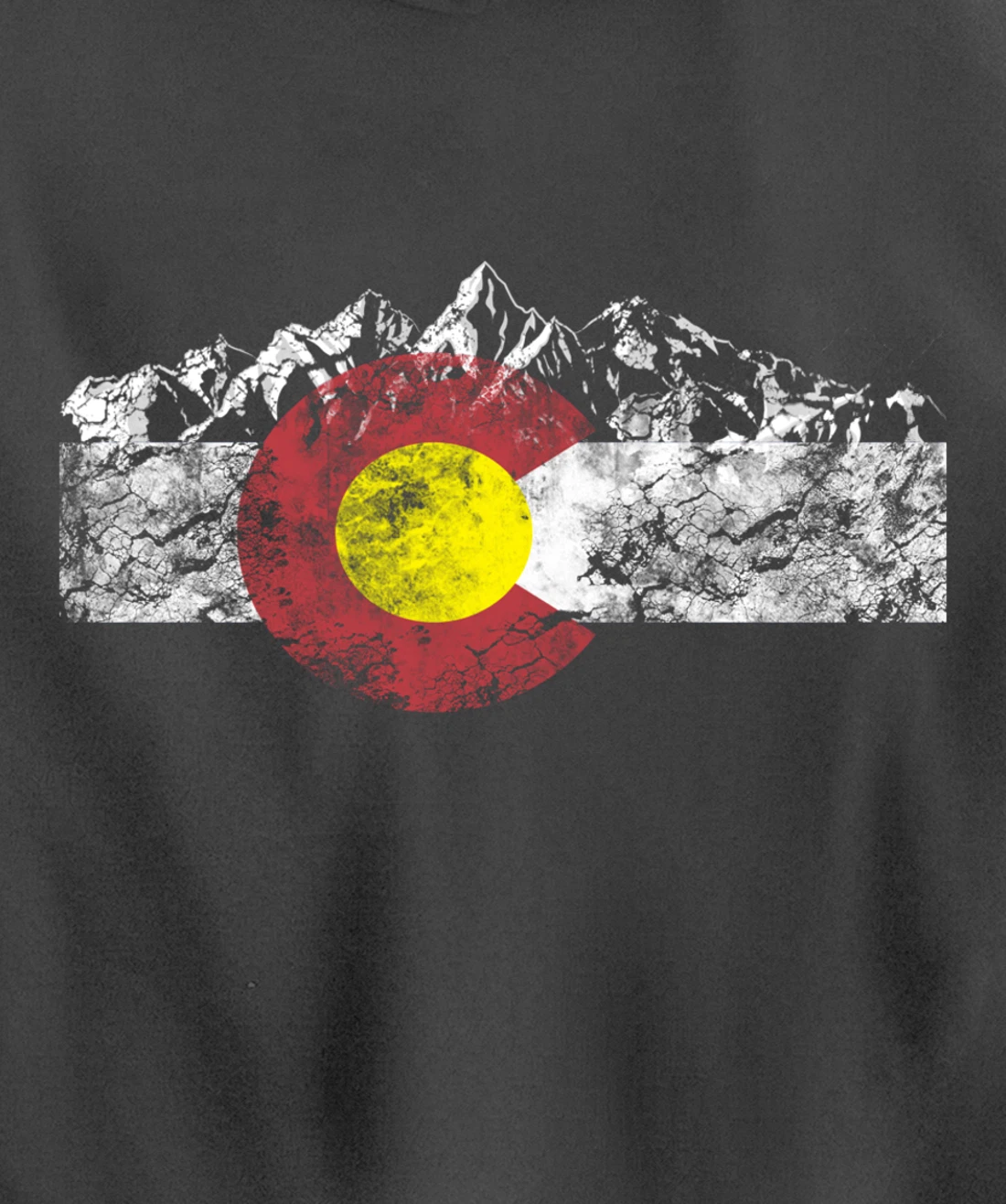 Colorado Flag and Mountains - Rocky Mountains Pullover Hoodie