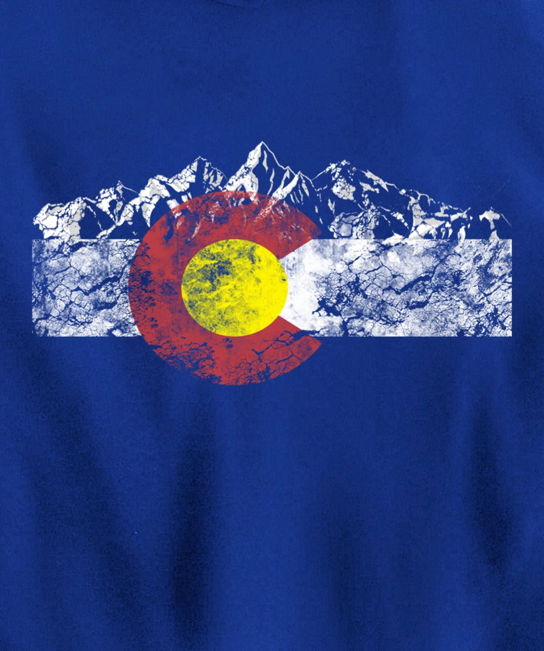 Colorado Flag and Mountains - Rocky Mountains Pullover Hoodie