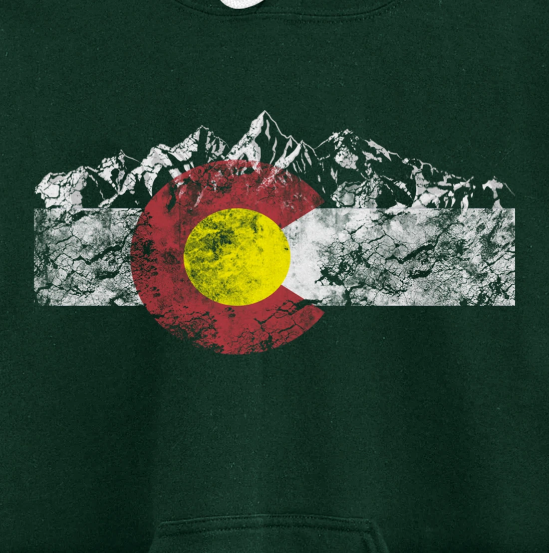 Colorado Flag and Mountains - Rocky Mountains Pullover Hoodie