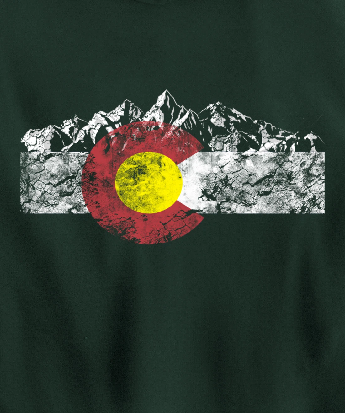 Colorado Flag and Mountains - Rocky Mountains Pullover Hoodie
