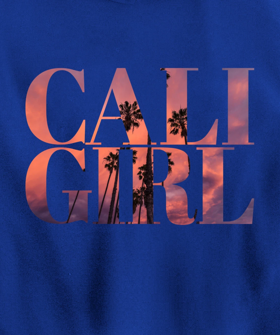 Cali Girl I Love California Palm Tree Sunset Summer Beach Pullover Hoodie