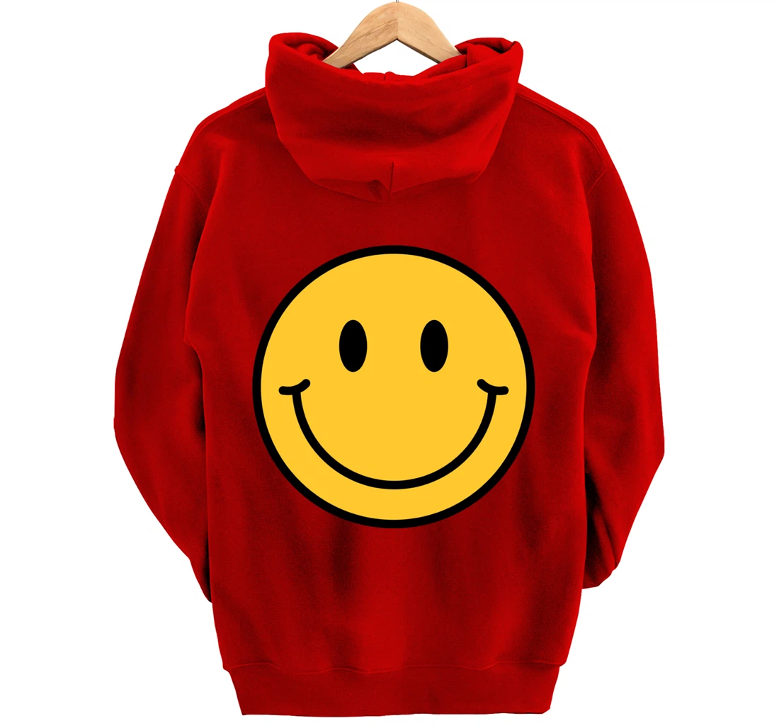 70s Yellow Smile Face Shirt Cute Happy Peace Smiling Face Pullover Hoodie