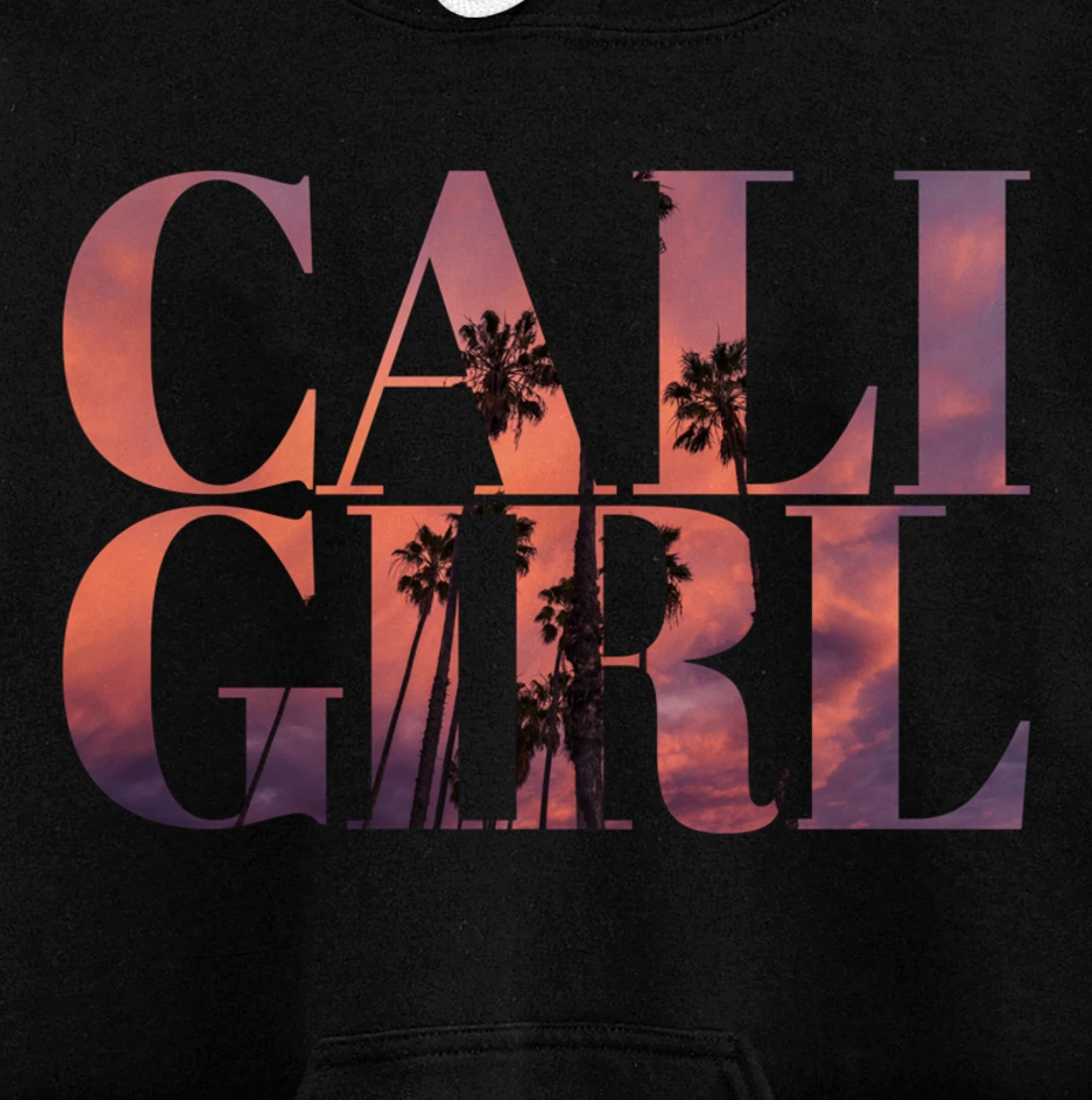 Cali Girl I Love California Palm Tree Sunset Summer Beach Pullover Hoodie