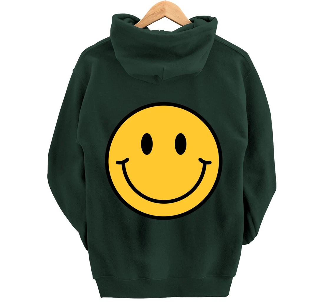 70s Yellow Smile Face Shirt Cute Happy Peace Smiling Face Pullover Hoodie
