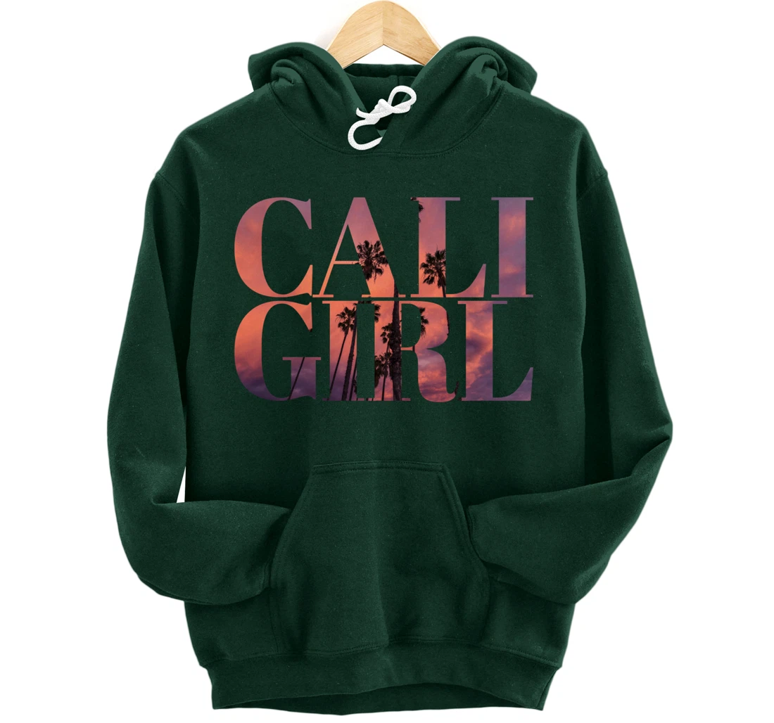 Cali Girl I Love California Palm Tree Sunset Summer Beach Pullover Hoodie