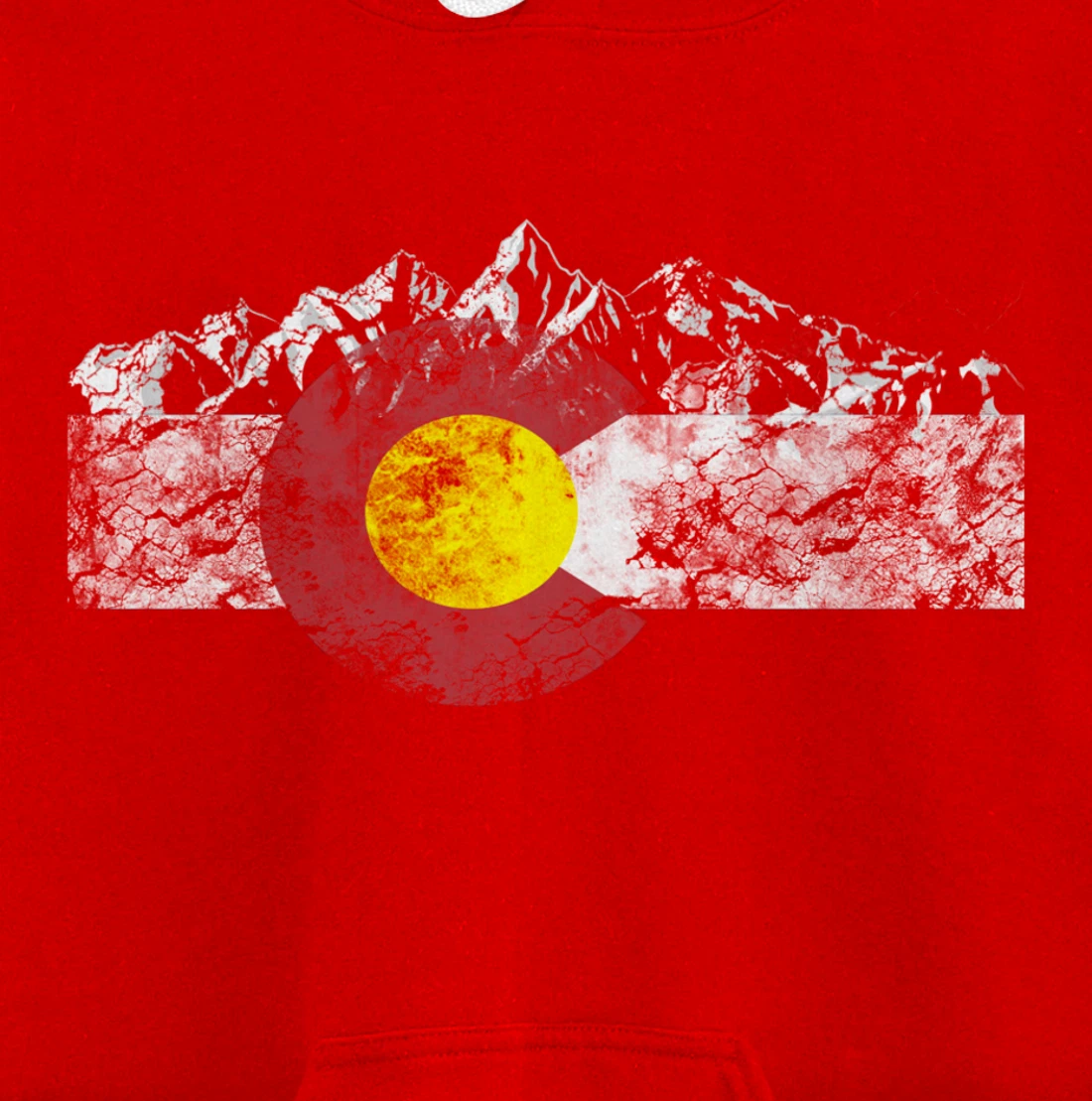 Colorado Flag and Mountains - Rocky Mountains Pullover Hoodie
