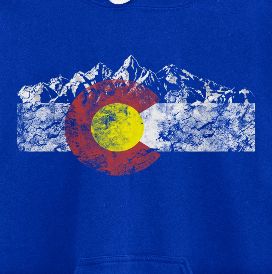 Colorado Flag and Mountains - Rocky Mountains Pullover Hoodie