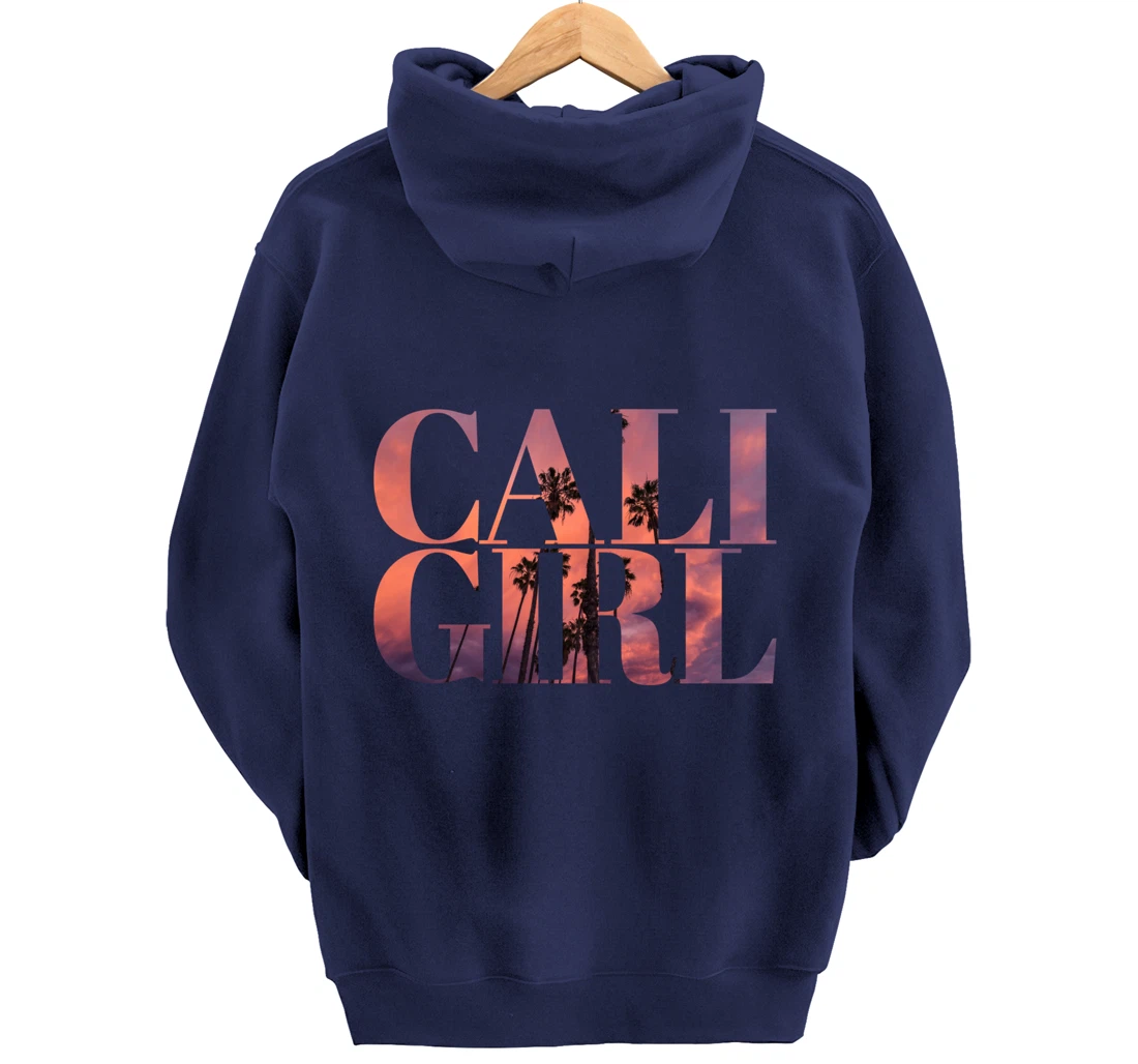 Cali Girl I Love California Palm Tree Sunset Summer Beach Pullover Hoodie