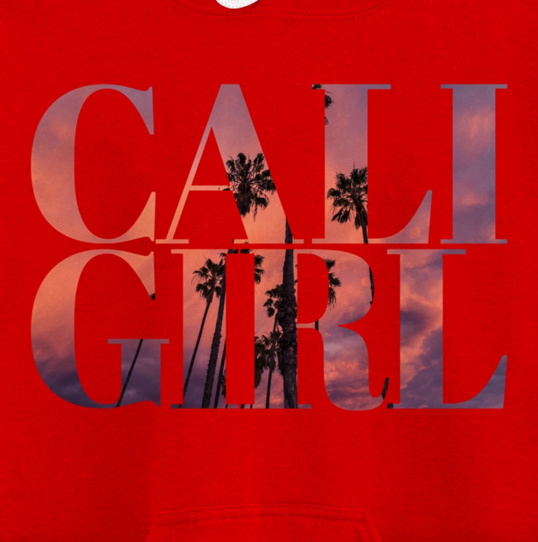 Cali Girl I Love California Palm Tree Sunset Summer Beach Pullover Hoodie