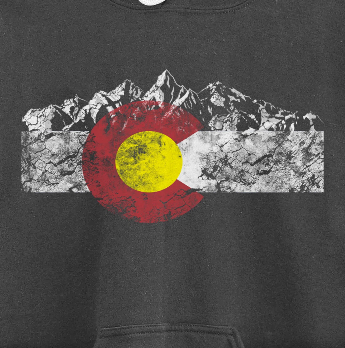 Colorado Flag and Mountains - Rocky Mountains Pullover Hoodie