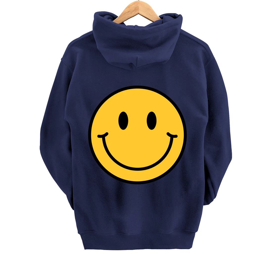 70s Yellow Smile Face Shirt Cute Happy Peace Smiling Face Pullover Hoodie
