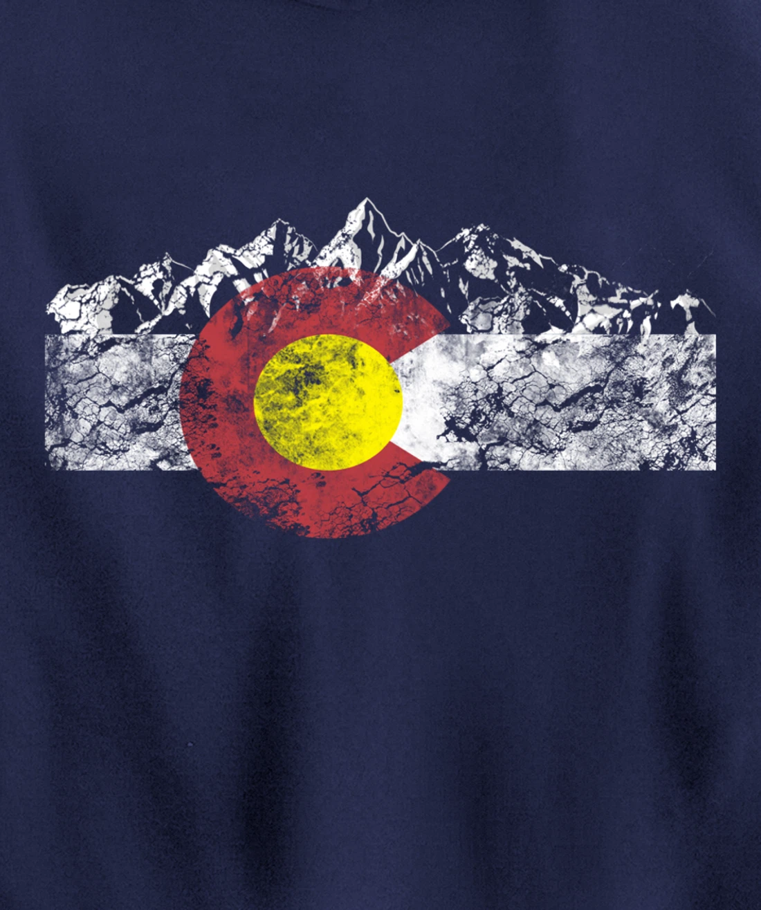 Colorado Flag and Mountains - Rocky Mountains Pullover Hoodie