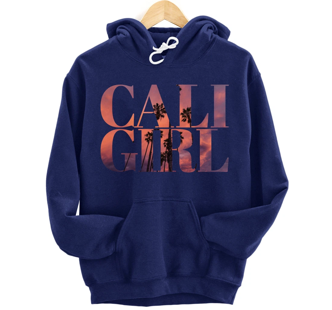 Cali Girl I Love California Palm Tree Sunset Summer Beach Pullover Hoodie