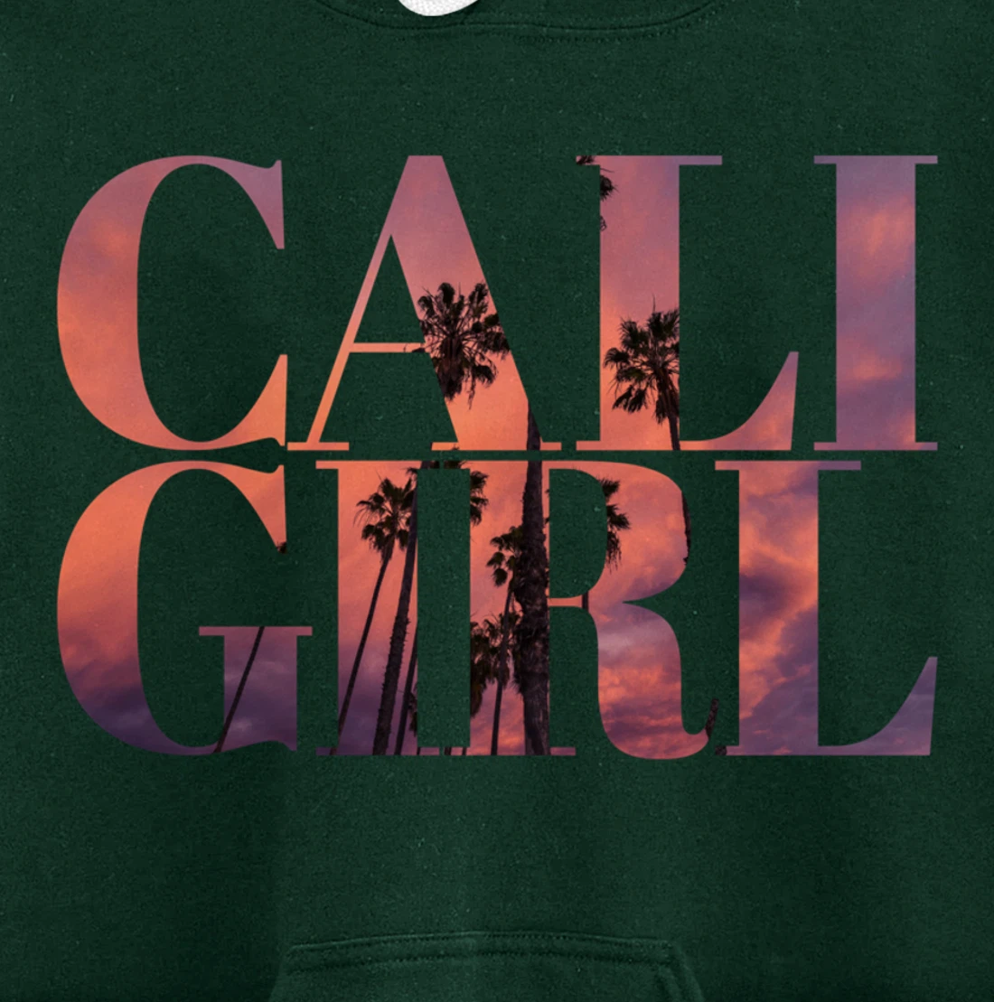 Cali Girl I Love California Palm Tree Sunset Summer Beach Pullover Hoodie