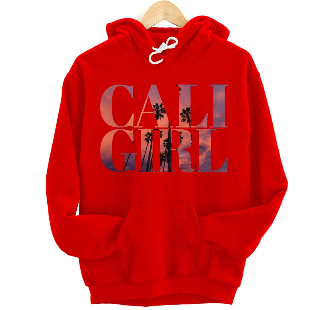 Cali Girl I Love California Palm Tree Sunset Summer Beach Pullover Hoodie
