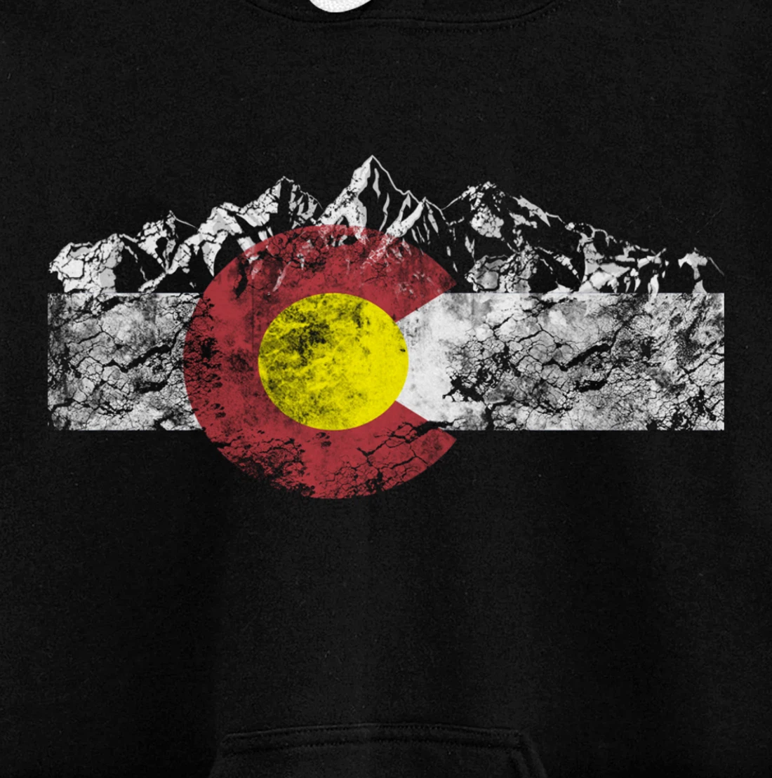 Colorado Flag and Mountains - Rocky Mountains Pullover Hoodie