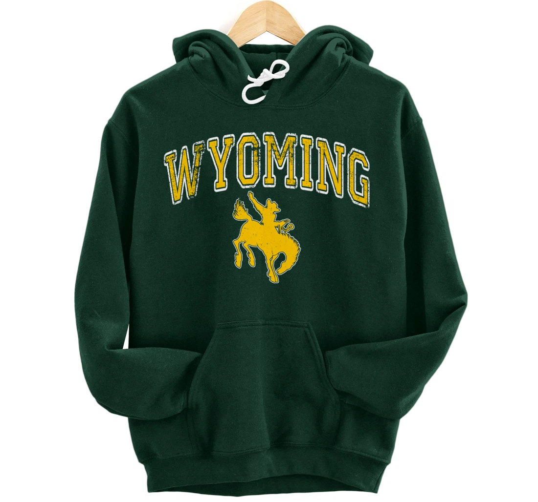 Wyoming Retro Roping Cowboy Vintage Retro Cowboy Men Pullover Hoodie