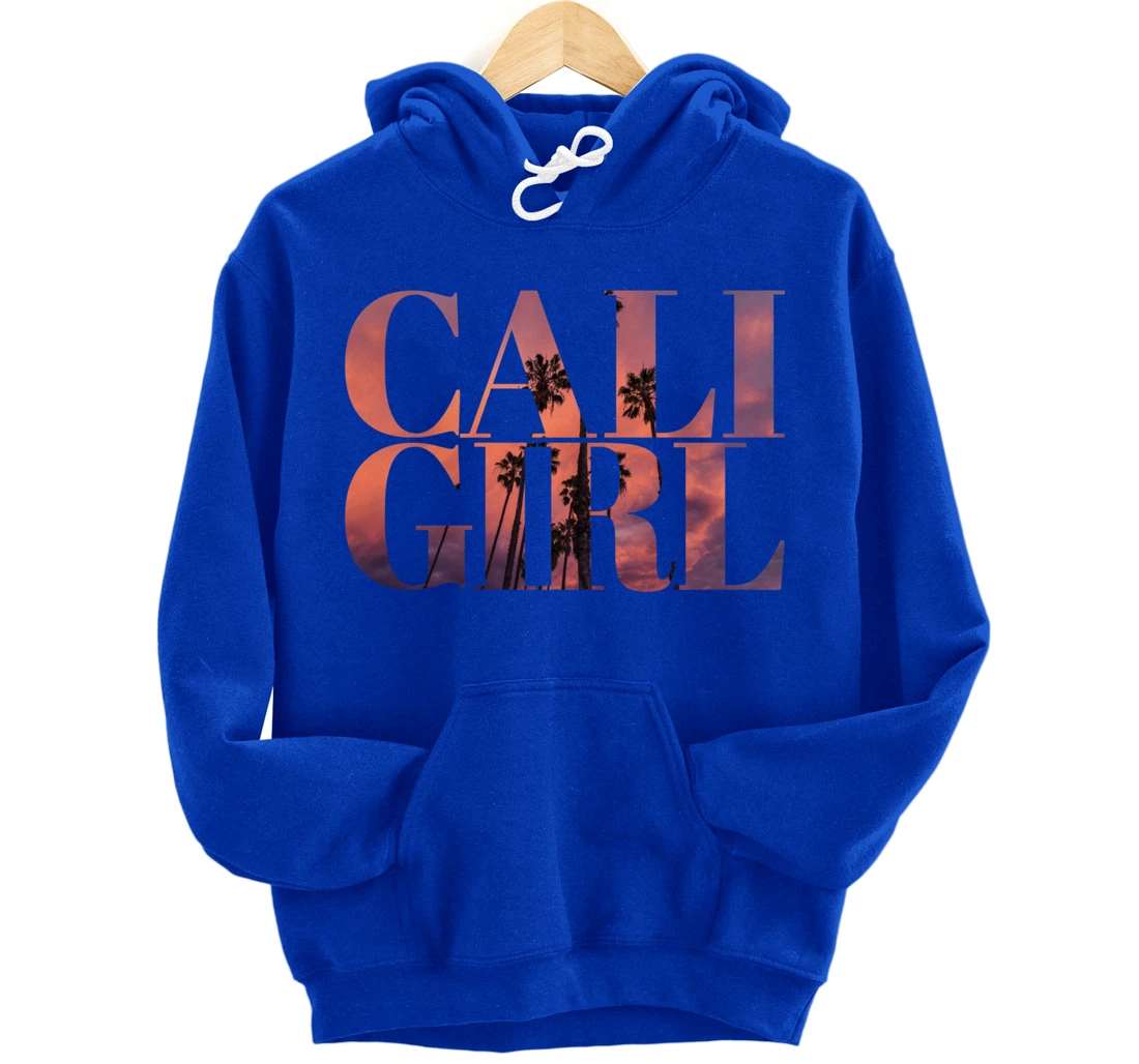 Cali Girl I Love California Palm Tree Sunset Summer Beach Pullover Hoodie