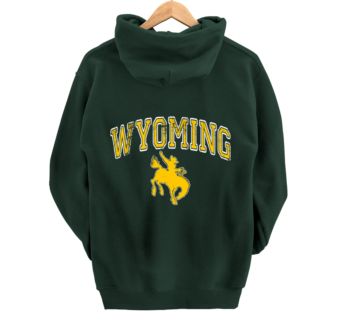 Wyoming Retro Roping Cowboy Vintage Retro Cowboy Men Pullover Hoodie