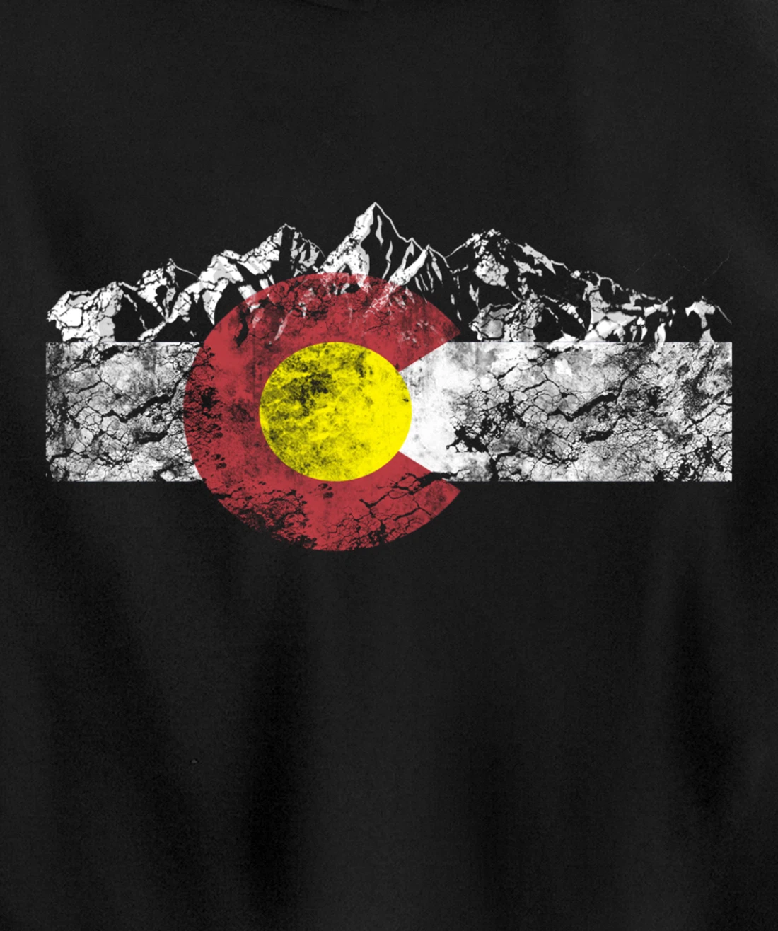Colorado Flag and Mountains - Rocky Mountains Pullover Hoodie