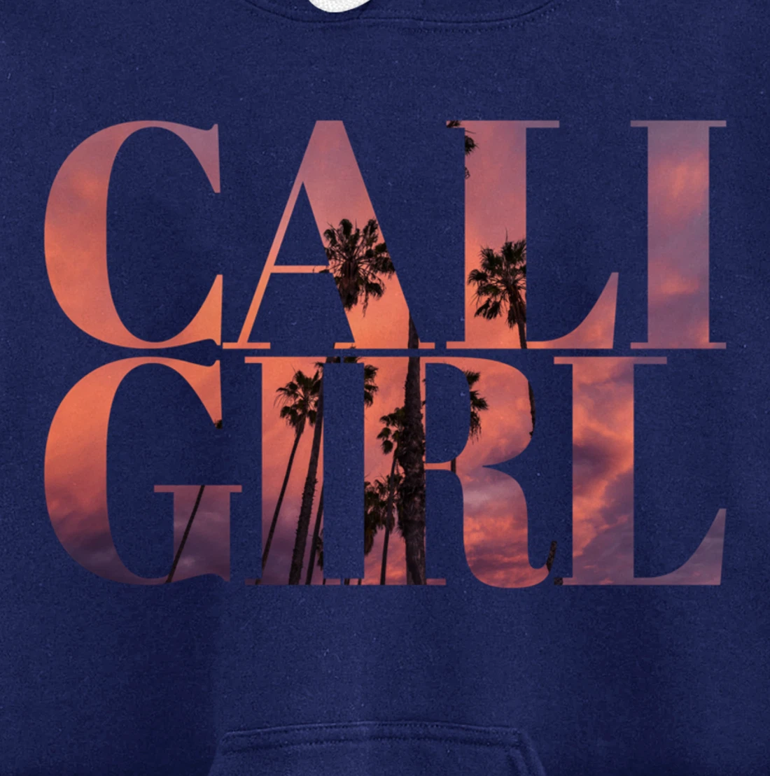 Cali Girl I Love California Palm Tree Sunset Summer Beach Pullover Hoodie