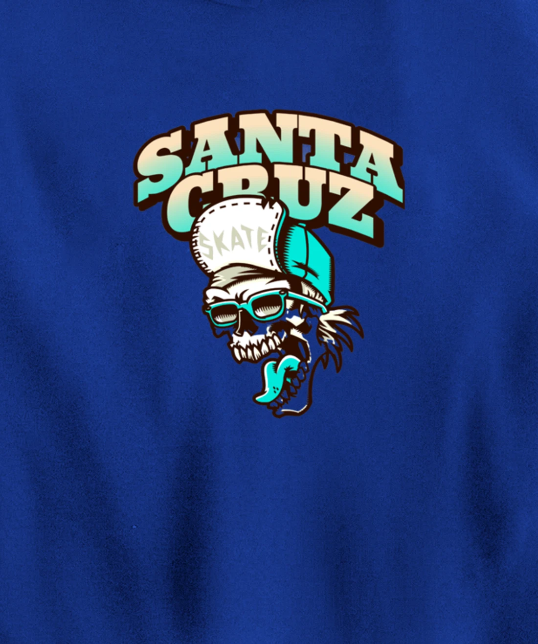 Vintage California Skater Skull Santa Cruz Pullover Hoodie