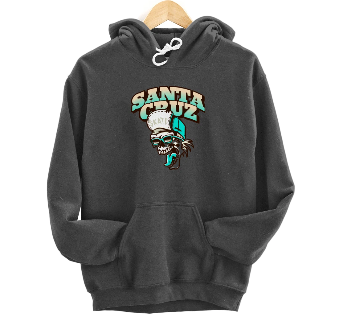 Vintage California Skater Skull Santa Cruz Pullover Hoodie