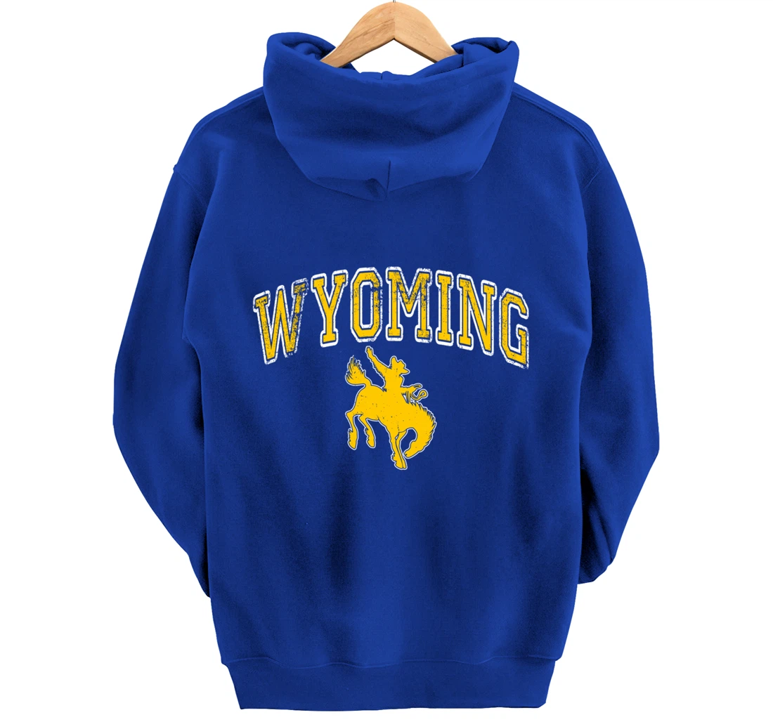 Wyoming Retro Roping Cowboy Vintage Retro Cowboy Men Pullover Hoodie
