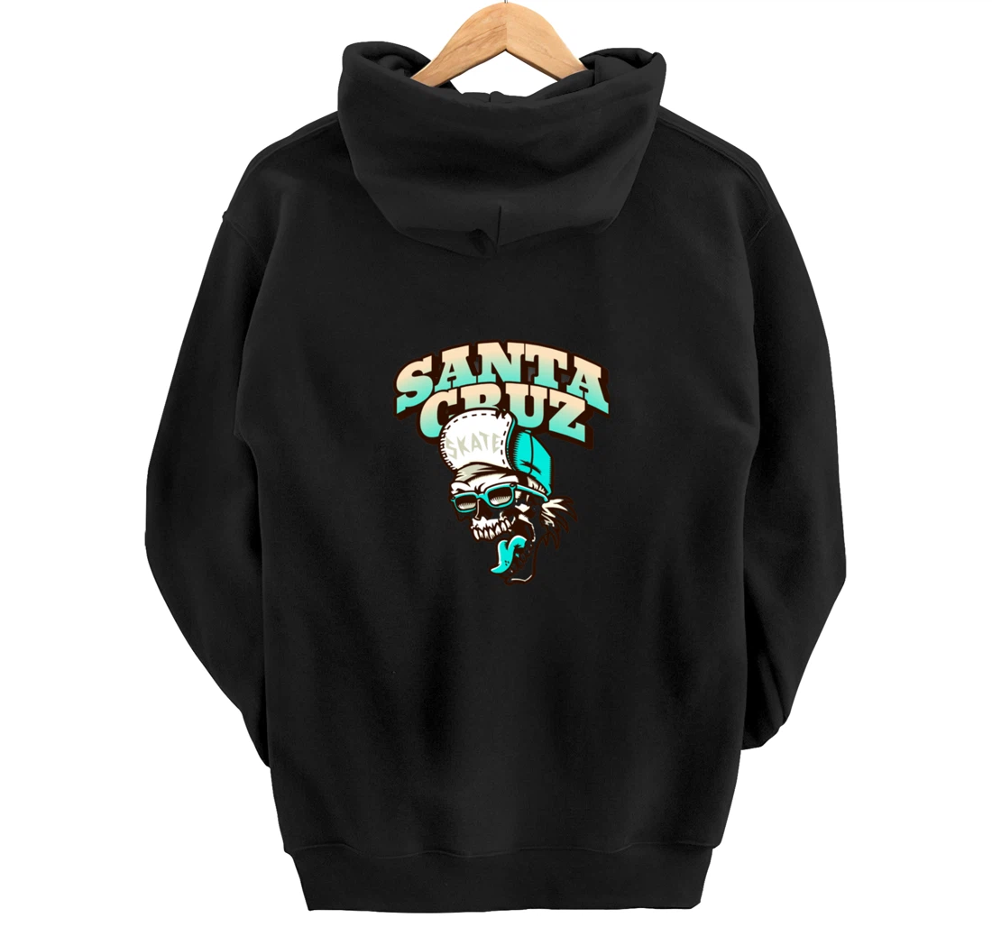 Vintage California Skater Skull Santa Cruz Pullover Hoodie